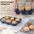thumbnail image 4 of Jumbo Silicone Muffin Pan with Metal Frame, Non Stick Silicone Cupcake Pan with Handles 6 Cup, BPA Free Silicon Muffin Tin Tray Extra Large for baking, egg bites, Cupcake Mold Grey, 4 of 10