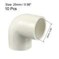 thumbnail image 2 of Pipe Fitting 25mm Slip Socket 90 Degree Elbow Coupling Connector White 10Pcs, 2 of 4