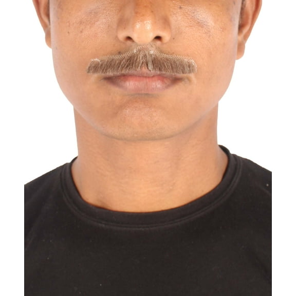 Natural Man Mustache | Brown Human Facial Hair | HPO