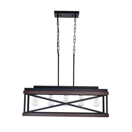 

WANCQ Fixture Rustic Farmhouse Kitchen Island Light 5 Lights Industrial Pendant Light