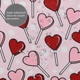 thumbnail image 4 of DouZhe Red Pink lollipop Hearts Pattern Shower Curtain, Waterproof Bath Curtains for Bathroom Decorations, 72 x 72 inches, 4 of 7