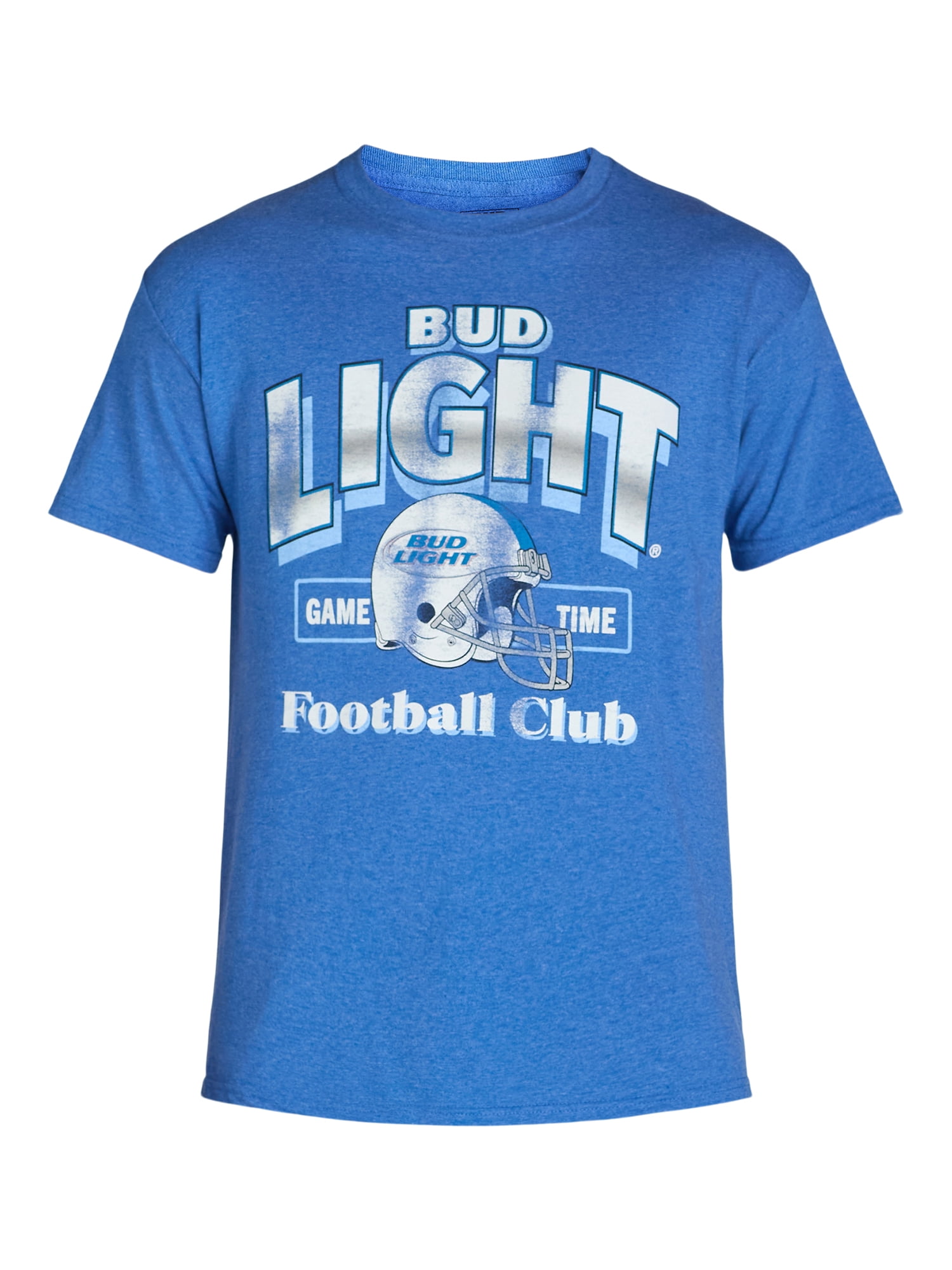 Bud Light Men's and Big Men’s Football Club Vintage Style Graphic Tee Shirt, Sizes S-3XL