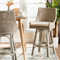 bali & pari Bella Boho Bar Stool, Bar Height, French Grey