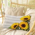 thumbnail image 4 of Spring Sunflowers Pillow Covers, Linen Long Throw Pillow Case, Yellow Floral Turquoise Farmhouse Grey Wooden Holiday Pillow Protector Decorative Cushion Cover for Living Room/Bedroom 24" x 36", 4 of 8