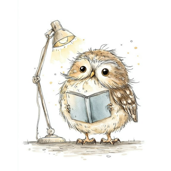 Paint by Numbers for Adults Kids Beginner Owl Reading at Night DIY Acrylic Painting by Numbers Kits with Brushes Acrylic Pigment Home Decoration Gifts 16 x 20 inch
