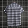 thumbnail image 4 of BOBOGOJP Chemises Décontractées pour Hommes à Manches Courtes Classiques Douces, Gris S, 4 of 5