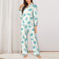 thumbnail image 2 of Fotbe Turtle Conjunto de Pijama de Manga Larga para Mujer con Estampado, Ropa de Dormir de 2 Piezas, Conjunto de Casa Suave y Cómodo con Bolsillos-Large, 2 of 7