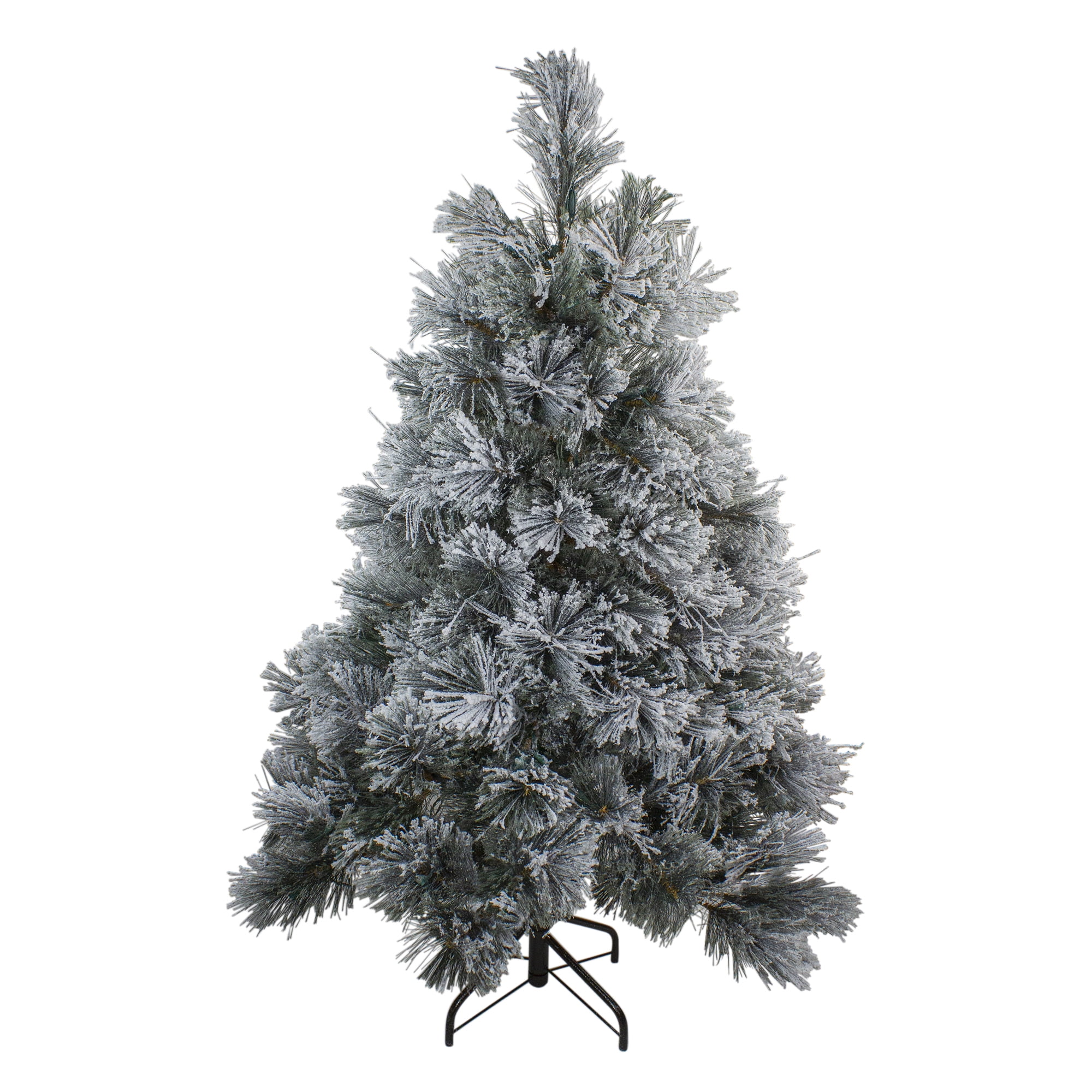 4.5' Flocked Black Spruce Artificial Christmas Tree Unlit Walmart