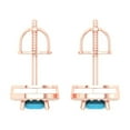 thumbnail image 4 of 1.18 ct Screw-Back Stud Earrings for Women | 5mm Round Cut Simulated Turquoise | 18K Rose Gold, 4 of 5