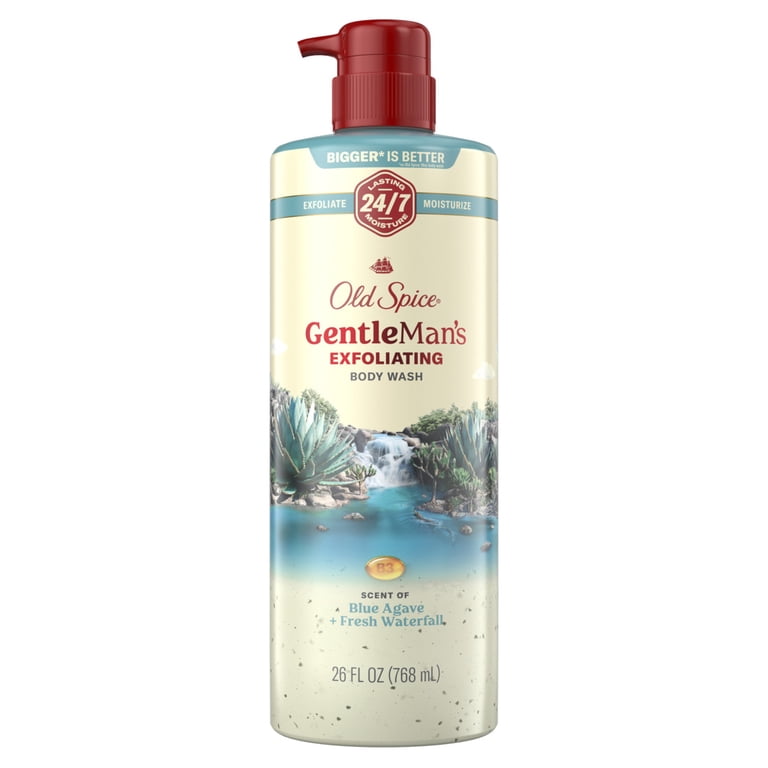 Old Spice GentleMan's Exfoliating Body Wash Pump, Scent of Blue