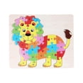 thumbnail image 3 of 2 Sets of Wooden Animal Shaped Puzzles 26 Alphabet Jigsaw Boards Educational Toys for Children Toddlers (Tortoise and Lion), 3 of 3