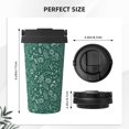 thumbnail image 3 of Uemuo Green Christmas Print Carry Insulated Coffee Mug, Travel Mug with Hidden Handle, Insulated Coffee Flask, Leak-proof Travel Mug Insulated Mug for Office, 3 of 8