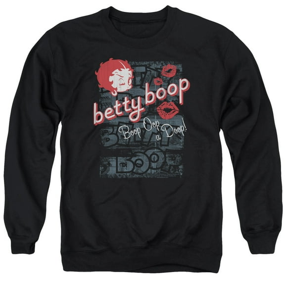Betty Boop Boop Oop Adult Crewneck Sweatshirt Black
