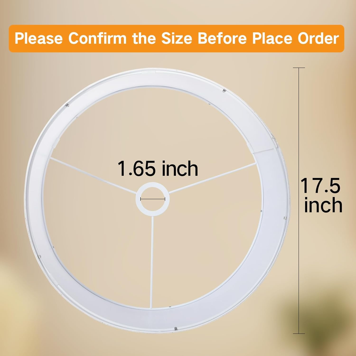 White Large Drum Lamp Shades for Floor Lamps, 17.5" Top x 17.5" Bottom x 10" High, Easy to Assemble, Replacement Linen Lampshades for Table Lamps & Bedside Lamps (1.65" Spider)