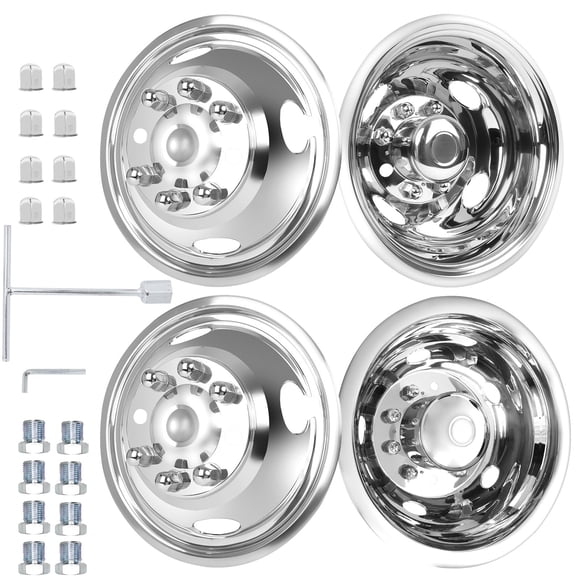 Tapacubos Hightall de acero inoxidable de 16" para 8 birlos