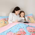 thumbnail image 5 of Manfei Cartoon Pattern 7-Piece Twin Bedding,Cute Ice Cream Bedding Comforter Set,Yellow,Pink Reversible, 5 of 7