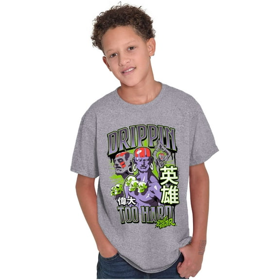Street Fighter Dhalsim Drippin Hard Crewneck T Shirts Boy Girl Teen Brisco Brands XS