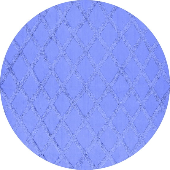 Ahgly Company Indoor Round Oriental Blue Industrial Area Rugs, 8' Round