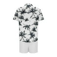 thumbnail image 5 of GERsome Men's Hawaiian Matching Sets 2 Piece Button Down Floral Shirts and Shorts Summer Vacation Outfits S-3XL, 5 of 5