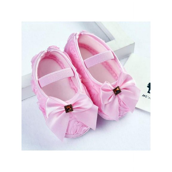 Newborn Infants Baby Girls Soft Crib Shoes Moccasin Prewalker Sole Princess Shoes