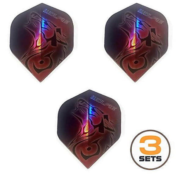 Datadart Martin Adams Wolfie Tribal Prism Dart Flights, 75 Micron (3 Sets - 9 Flights)