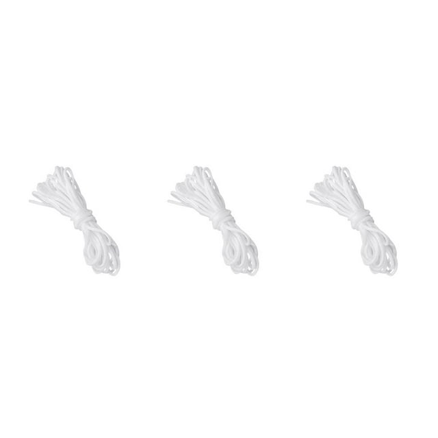 Justharion 10m-50m Elastic Cord Ear Hanging Band Stretchy Threads Rope Sewing Craft Supply white 50m 3Set