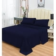 thumbnail image 4 of Premium Series Rayon Made from Bamboo Sheet Set - Wrinkle Free -Softer than Cotton- Deep Pockets - 3 Piece - 1 Fitted Sheet, 1 Flat, 1 Pillowcases Twin, Navy Blue, 4 of 4