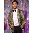 thumbnail image 2 of Unique Bargains Men's Animal Printed Blazer Vintage Slim Fit One Button Sports Coats L Brown, 2 of 6