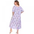 thumbnail image 2 of Chemise de Nuit Douillette à Manches Courtes pour Femmes, Encolure Carrée, Imprimée, Grande Taille, Robes de Maison pour Femmes TG-4TG, 2 of 5