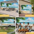 thumbnail image 6 of Summer Beach Garage Door Cover Banner 7 x 8 FT, Coastal Ocean Tropical Palm Trees Garage Door Curtains Backdrop with Grommets for Indoor Outdoor Wall Party Porch Yard Decorations Background, 6 of 9
