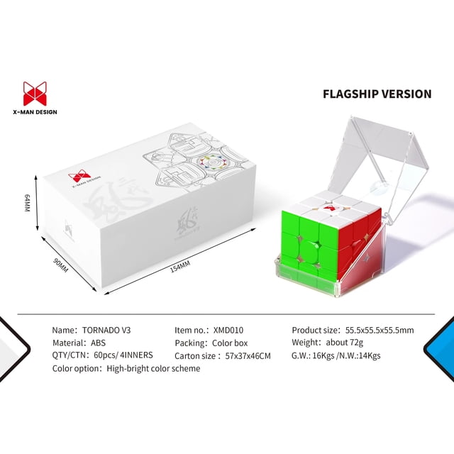 Qiyi X-Man Tornado V3 M Pioneer UV Magic Speed cubo sin pegatinas XMD Tornado V3M Fidget Toys Cube Magic Puzzle