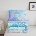 thumbnail image 5 of meiyoeat Blue Swirl Background Full Size Comforter Sets,Iridescent Abstract Print Bedding Comforter Set For Girl,Reversible,3pcs,1 Comforter and 2 Pillowcases, 5 of 7