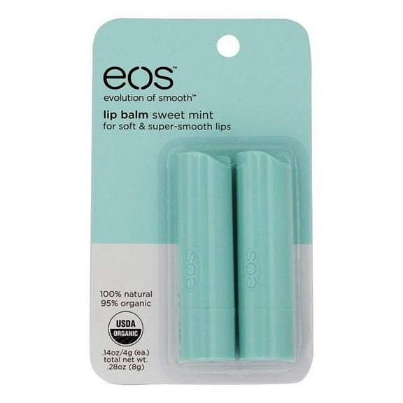eos Evolution of Smooth Lip Balm Stick Sweet Mint, 2 Ea