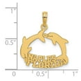 thumbnail image 2 of 14k Gold Naples Florida Under Jumping Dolphins Charm 23.9x21.1mm Wide 7mm Thick Pendant Necklace for Women, 2 of 2