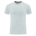 thumbnail image 6 of Men's Quick Dry T-Shirt Nylon Spandex Blend | Athletic Short Sleeve Tee Crewneck | Breathable Moisture Wicking UPF | Running Gym Workout Training | Comfort Fit | Zenithor,Gray L, 6 of 9