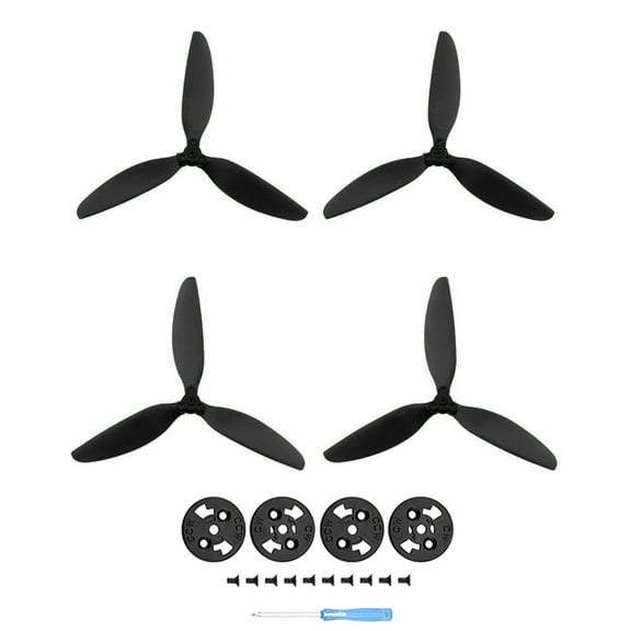2Pairs Removable Three-Blade Propellers Replacement with Screw Kits for DJI Mavic Mini Drone, Black