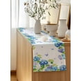 thumbnail image 5 of Table Runner 70 Inches Long for Kitchen Dining, Blue Hydrangea Dresser Scarf Farmhouse, Dining Table Decorations for Wedding/Parties, Farmhouse Butterfly Spring Floral 13 x 70 In, 5 of 8