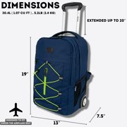 J World Lash Laptop Rolling Backpack (19 inch), Navy/Green