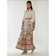 thumbnail image 5 of Printed Long Sleeve Maxi Dress with Belt, 5 of 8