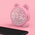 thumbnail image 4 of Children's Bluetooth Alarm Clock with Mirror Display and Sleep Trainer Functionality Pink Digital Timer for Bedside Use, 4 of 5