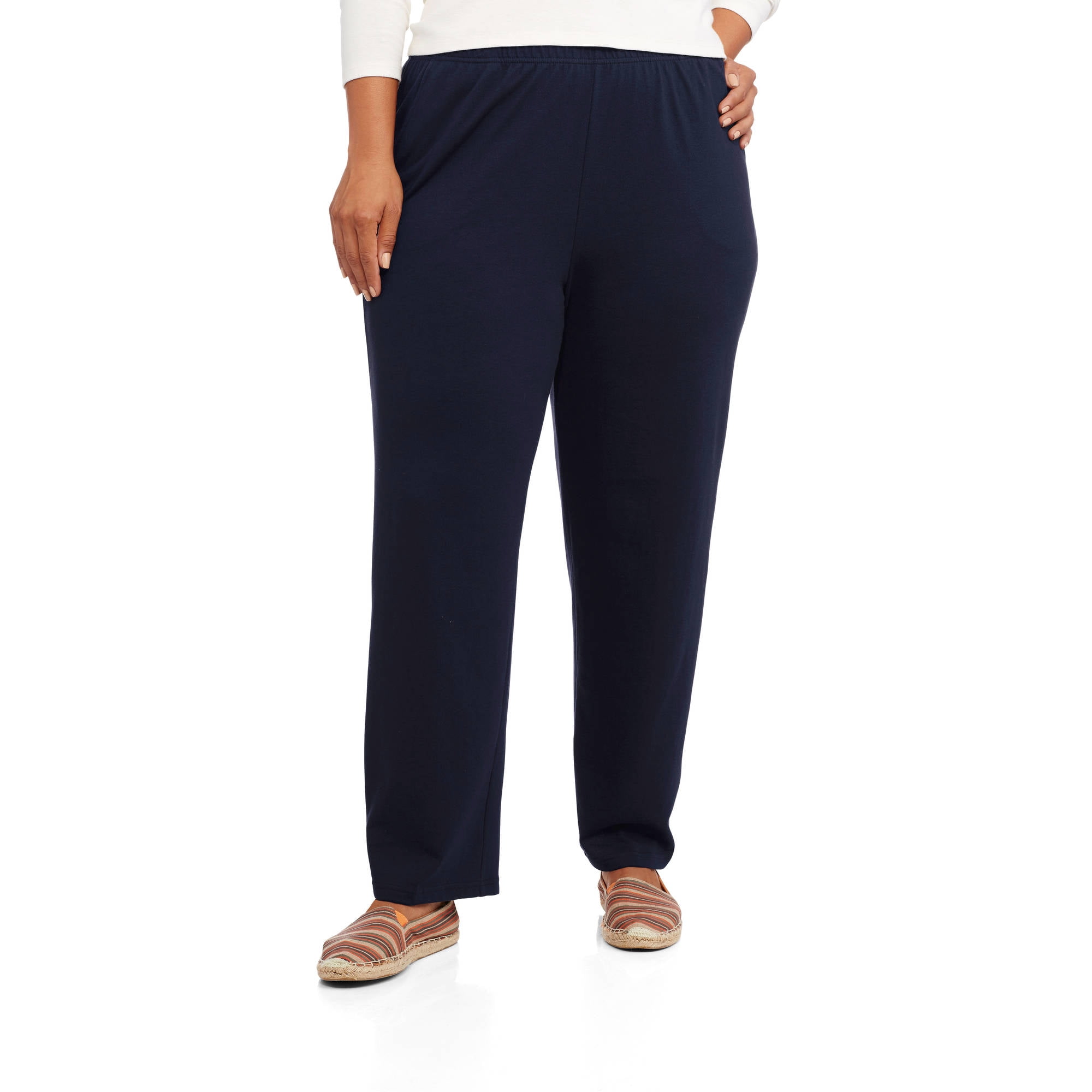 Women's Plus Size Knit Pull On Pants, Available in Regular and Petite  Lengths - Walmart.com