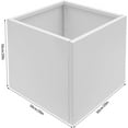 thumbnail image 2 of Cube Planter Box, Large Square Planter for Indoor or Outdoor Patio/Garden, Cube Steel Heavy Duty Flower Pot, 20in White Metal Pot for Tall , Trees, Flowers, 2 of 8