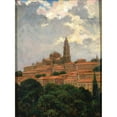 thumbnail image 2 of James Carroll Beckwith 11x14 Black Ornate Wood Framed Double Matted Museum Art Print Titled: Cathedral at Le Puy (1911), 2 of 5