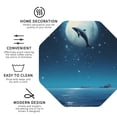 thumbnail image 3 of Vsdgher Night Sky Moon Dolphin Leather Coasters for Drinks, Durable Drink Coasters 4 Set for Tabletop Protection, Luxurious Home Décor and Housewarming Gift ( {designName})Octagon, 3 of 6
