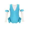 thumbnail image 5 of iiniim Kids Girls Sparkle Circus Show Trapeze Costume Dance Leotard with Mesh Gloves Performance Uniform Size 3-14 Lake Green 10, 5 of 7