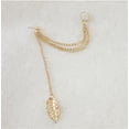 thumbnail image 1 of 2 pares mujer chica elegante punk rock aleación hoja hierro cadena borla cuelga oreja manguito urdimbre pendiente plata y oro pendientes en joyería, 1 of 2