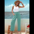 thumbnail image 4 of Pantalones de Salón Anchos para Mujer, Color Verde , Talla L, 4 of 8