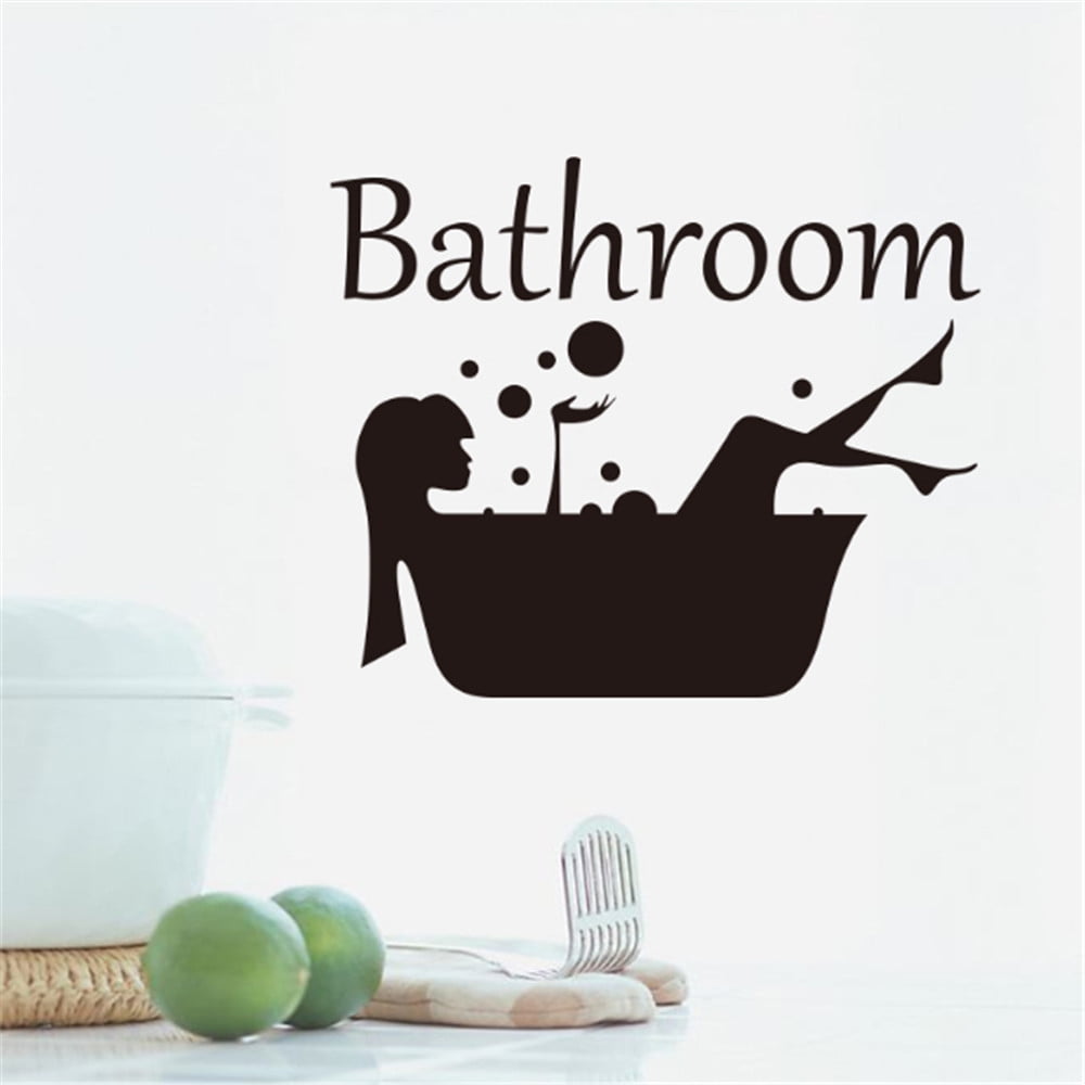 Gobestart Bathroom Girl Shower Removable Wall Sticker Bedroom Backdrop