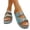 Sky Blue, variant on Cork Sandals for Women Platform Flatform Rhinestone Beaded Sandals Double Buckle Strap Fancy Boho Slip On Cork Footbed Slide Summer Embellished Beach