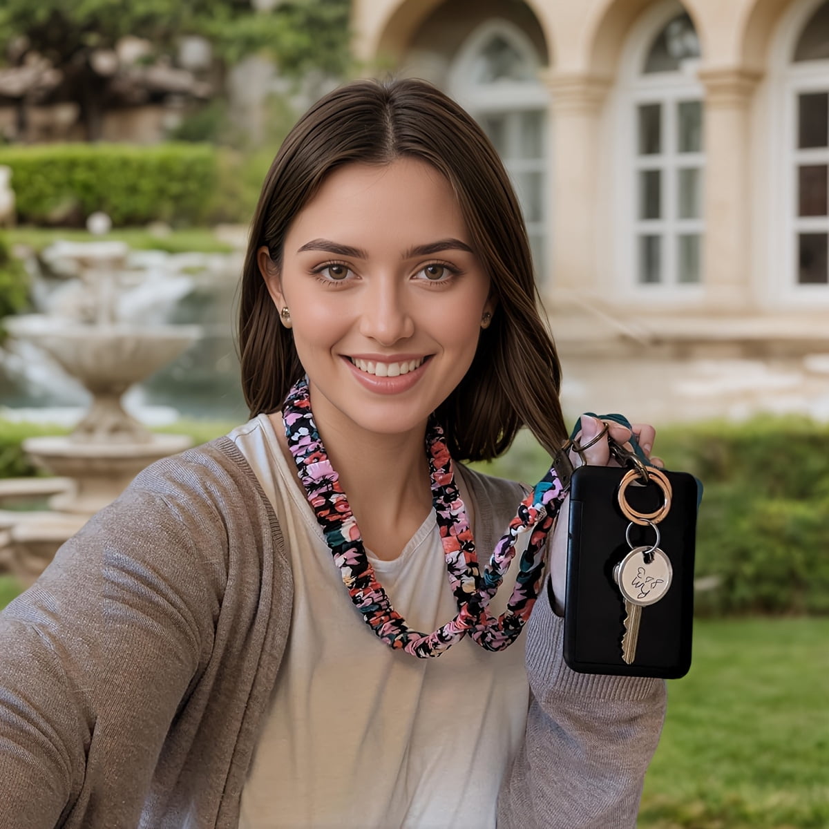 2pcs Colorful Scrunchie Lanyards for ID Badges & Keys - Stretchy, Retractable Design, Perfect for Teachers, Nurses, or Cruise Ship Use, Teacher Lanyards for Id Badges